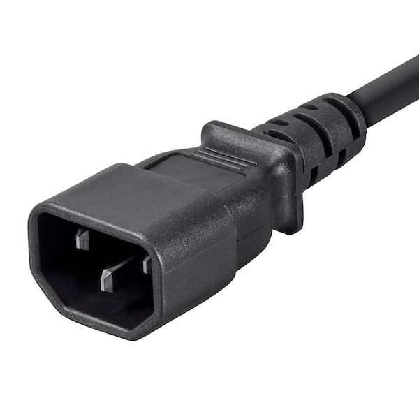 Extension Cord - IEC 60320 C14 To IEC 60320 C13_ 18AWG_ 10A_ 3-Prong_